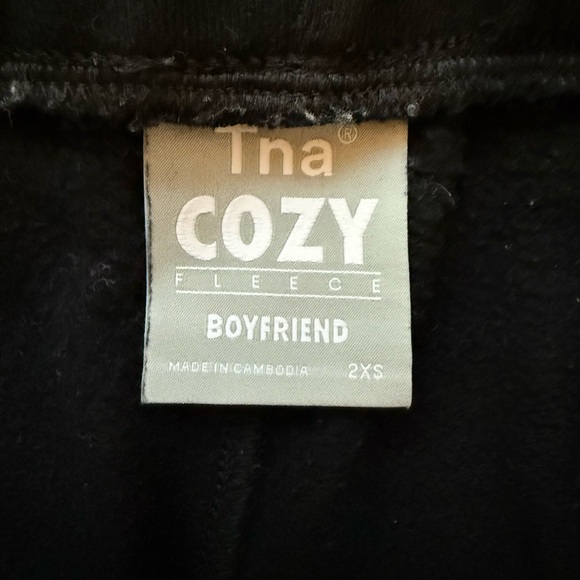 Aritizia TNA Cozy Fleece Boyfriend Wide Sweatpants size 2XS black - Picture 4 of 6